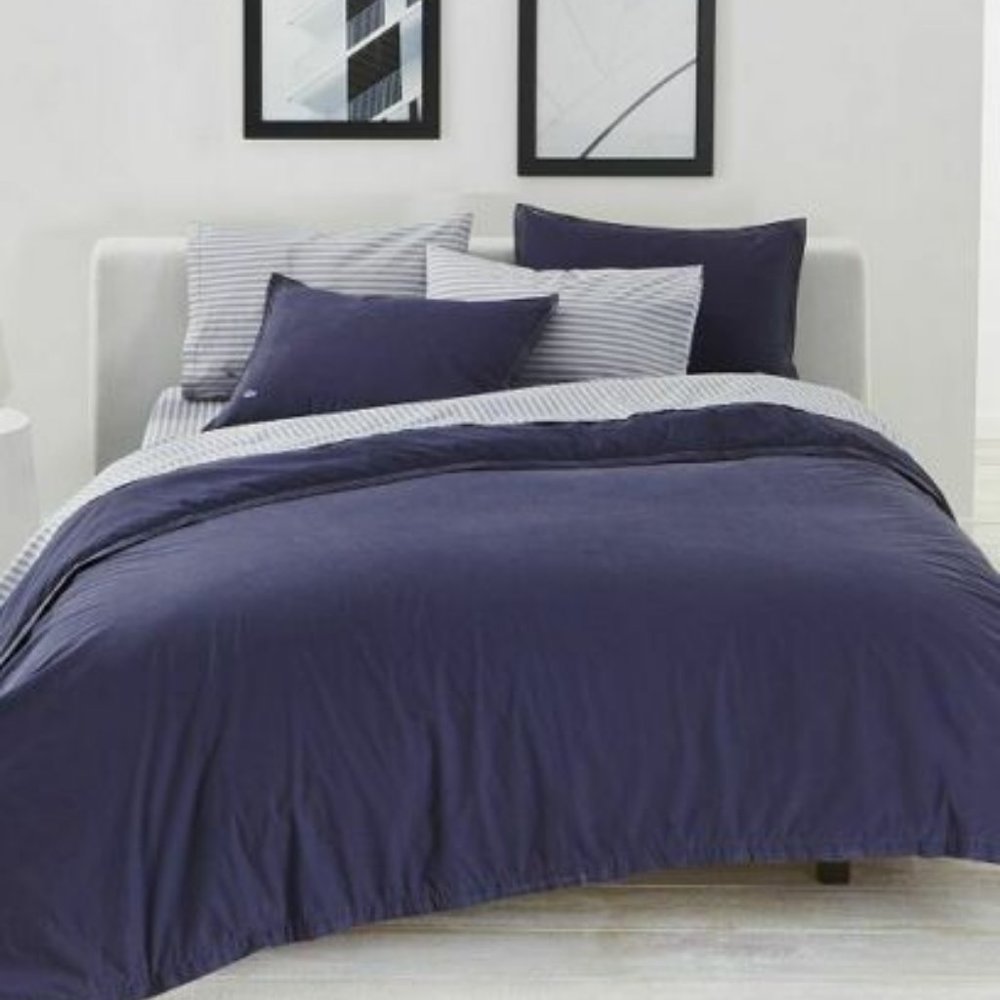 LACOSTE Home Relaxed & Washed Indigo Blue Duvet